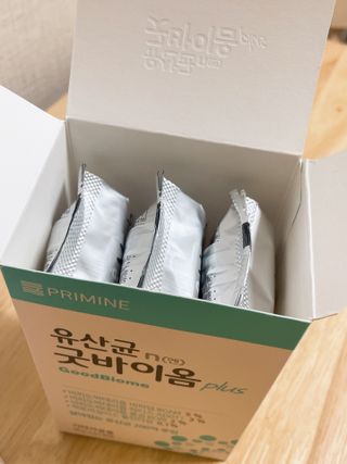 프리마인 유산균 국가지정연구소 선정, 살아있는 생유산균 200억 마리의 힘. 유산균n굿바이옴플러스 — 5점을 준 리뷰어가 2021년 10월 올린 사용 사진