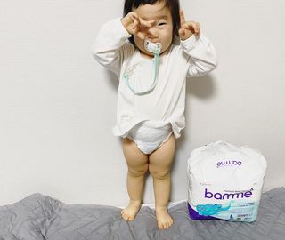 오브맘 밤 프리미엄 아기 기저귀 팬티형 밴드형 — 5점을 준 리뷰어가 2021년 1월 올린 사용 사진