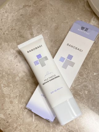 바노바기 코스메틱 바노바기 밀크씨슬 리페어 시카 선스크린 플러스 50ml — 4점을 준 리뷰어가 2023년 4월 올린 사용 사진