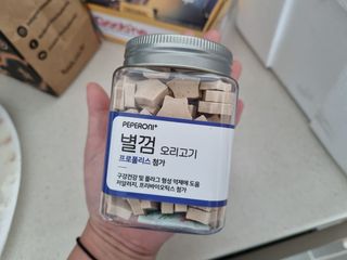 페페로니 자기전에 먹는 저알러지 껌 세트 치킨+오리 — 5점을 준 리뷰어가 2021년 8월 올린 사용 사진
