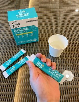 [유산균] 오마이락 장편한습관 프로바이오틱스 30P — 4.5점을 준 리뷰어가 2022년 11월 올린 사용 사진
