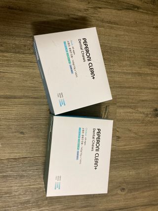 페페로니 2종 세트 클린플러스 덴탈껌 치킨+덕 — 3점을 준 리뷰어가 2021년 8월 올린 사용 사진
