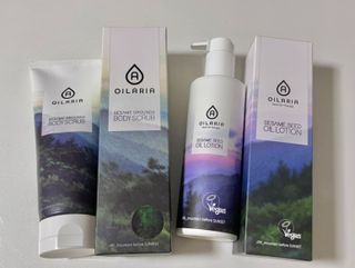 오일아리아 뉴트리 모이스처라이징 세사미 씨드 오일로션 & 데일리 디톡스 세사미 그라운즈 바디스크럽 — 4점을 준 리뷰어가 2023년 6월 올린 사용 사진