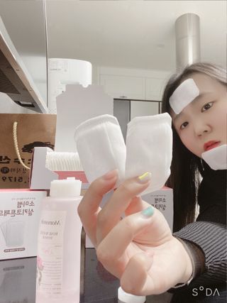 소미썸 실키 화장솜 — 4점을 준 리뷰어가 2022년 3월 올린 사용 사진