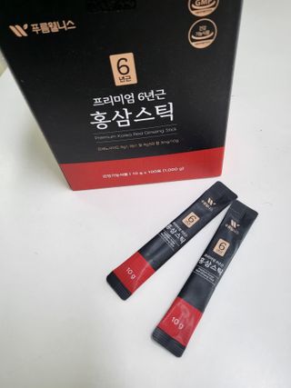 [푸름웰니스] 프리미엄 6년근 홍삼스틱 3mg x 100포 — 5점을 준 리뷰어가 2022년 3월 올린 사용 사진