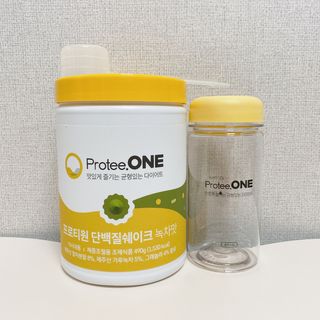 프로티원 단백질쉐이크 녹차맛 2주분 1통+보틀 — 4점을 준 리뷰어가 2021년 4월 올린 사용 사진