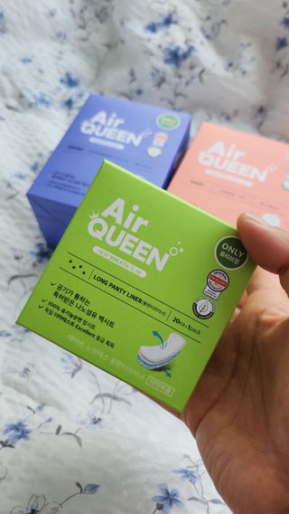 에어퀸 뉴브레스 유기농 생리대 4종 (팬티라이너 20P + 중형 10P + 대형 10P + 오버나이트 8P)_체험단 — 5점을 준 리뷰어가 2024년 6월 올린 사용 사진