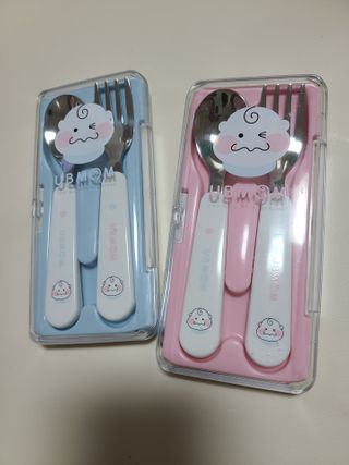 유비맘 스푼포크 케이스 세트 1+1 _컬러랜덤 발송 — 5점을 준 리뷰어가 2021년 2월 올린 사용 사진
