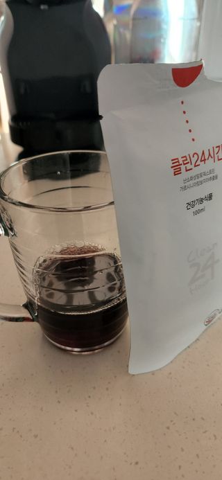 클린24시간 1BOX(5포) + 전용보틀(500ml) — 5점을 준 리뷰어가 2022년 8월 올린 사용 사진