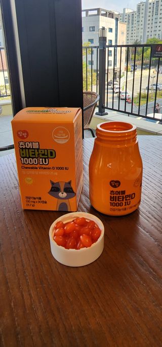 앙팡 츄어블 비타민D 1000 IU 130mg x 90정 — 5점을 준 리뷰어가 2022년 10월 올린 사용 사진