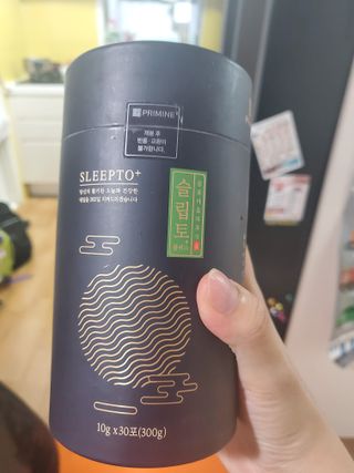 프리마인 자체 기업부설 연구소에서 찾아낸 건강한 수면의 비밀.  슬립토 플러스 30포 — 5점을 준 리뷰어가 2021년 10월 올린 사용 사진