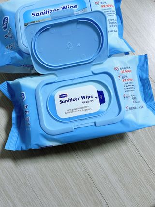 햅스 세균없는 주방 대형 2팩, HAPS sanitizer wipe — 4점을 준 리뷰어가 2022년 2월 올린 사용 사진