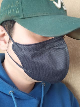 애니가드 셋업마스크 4컬러 각 10매입 [크리미베이지, 캐시미어로즈, 초콜렛브라운, 미드나잇네이비] — 5점을 준 리뷰어가 2022년 2월 올린 사용 사진
