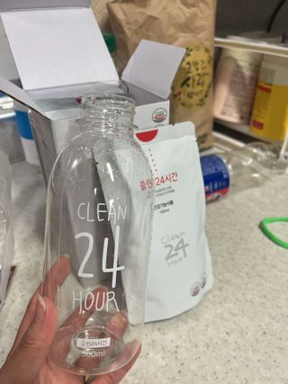 클린24시간 1BOX(5포) + 전용보틀(500ml) — 4점을 준 리뷰어가 2023년 8월 올린 사용 사진