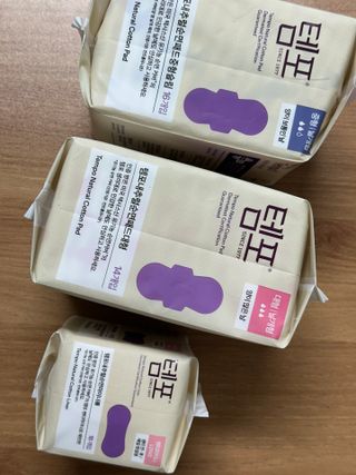 나우[템포] 템포 패드 내추럴 순면 생리대 SET(중형 슬림 + 대형 + 라이너) — 4.5점을 준 리뷰어가 2024년 5월 올린 사용 사진