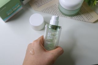 김정문알로에 큐어 큐어 알로에 리프레쉬 젤리 세럼, 큐어 알로에 하이드로 젤리 크림 — 5점을 준 리뷰어가 2021년 2월 올린 사용 사진