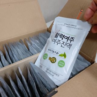 참유원 특허제조 활력 여주진액 여주즙 50포 — 3.5점을 준 리뷰어가 2022년 1월 올린 사용 사진