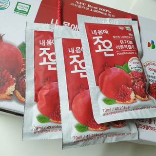 농업회사법인조은 유기농 석류 NFC 착즙주스 70ml 30포 — 5점을 준 리뷰어가 2021년 10월 올린 사용 사진