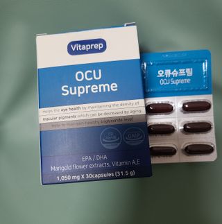 뉴트리션팩토리 비타프렙 오큐슈프림 루테인 오메가3 1050mg — 4점을 준 리뷰어가 2021년 10월 올린 사용 사진