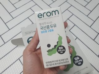 이롬 erom 황성주박사의 국산콩 두유 검은콩 고칼슘 — 5점을 준 리뷰어가 2021년 1월 올린 사용 사진