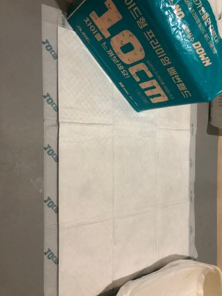아베크 펫 와이드 프리미엄 중형 애견 강아지 배변 패드 54매 1팩 45g — 5점을 준 리뷰어가 2021년 7월 올린 사용 사진