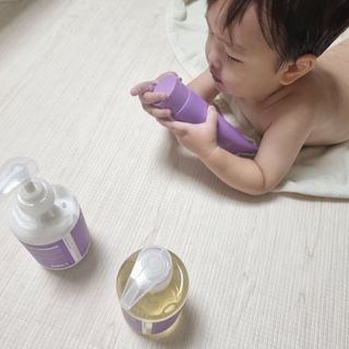 빅그린 베이비라인 3종세트 - 샴푸앤바디워시500ml,올인원로션500ml,바디크림170ml — 5점을 준 리뷰어가 2022년 11월 올린 사용 사진