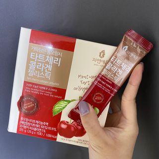 자연에온 가득담은 몽모랑시 타트체리 콜라겐 젤리스틱 — 5점을 준 리뷰어가 2021년 1월 올린 사용 사진