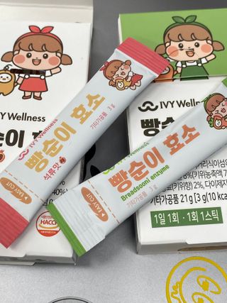 아이비웰니스 빵순이 효소 키위맛 7포 + 석류맛 7포 (총 14포, 2주분) — 5점을 준 리뷰어가 2022년 10월 올린 사용 사진