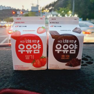 빙그레 우유얌 초코 / 우유얌 딸기 — 5점을 준 리뷰어가 2021년 4월 올린 사용 사진