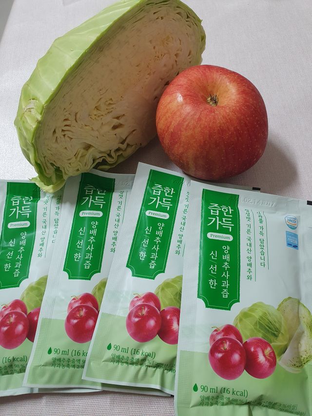 즙한가득 신선한 양배추사과즙 90ml x 30포, 선물박스 리뷰 사진