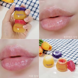 [후르디아] 올리브영 꿀과즙 립밤 2종 (블루베리/석류) — 5점을 준 리뷰어가 2021년 11월 올린 사용 사진