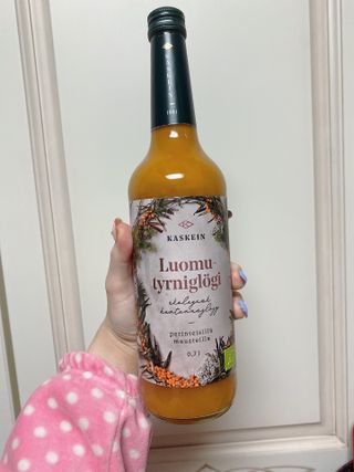 H365 [Kaskein Luomutyrniglögi] 핀란드 전통 무알콜 멀드와인 시벅톤 글로기 — 5점을 준 리뷰어가 2021년 4월 올린 사용 사진