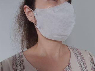 케이퓨리 귀편한 숨쉬기편한 새부리형 항균 구리마스크 대형 — 5점을 준 리뷰어가 2022년 11월 올린 사용 사진