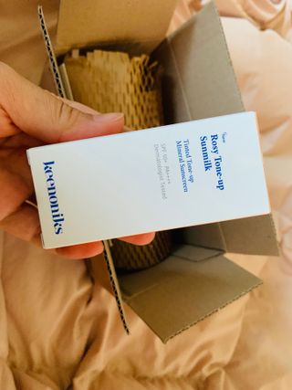 키노닉스 로지 톤업 선밀크 — 5점을 준 리뷰어가 2021년 8월 올린 사용 사진