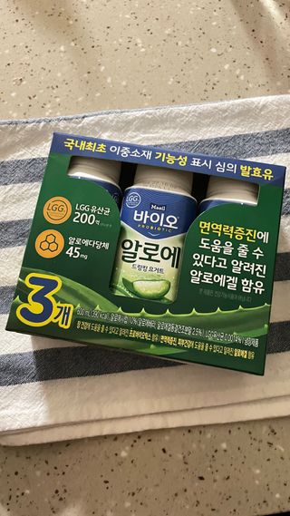 LIVE 매일바이오 알로에 드링킹 요거트 — 5점을 준 리뷰어가 2022년 4월 올린 사용 사진