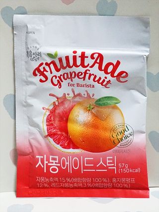 [복음자리] 바리스타 패키지 2종 랜덤발송 (딸기스무디 스틱+샤인머스캣에이드 or 망고스무디+자몽에이드) — 5점을 준 리뷰어가 2022년 7월 올린 사용 사진