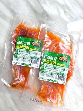 밸런스 다이어트랩 밸다랩 프리미엄 훈제연어 슬라이스 120g — 5점을 준 리뷰어가 2023년 5월 올린 사용 사진