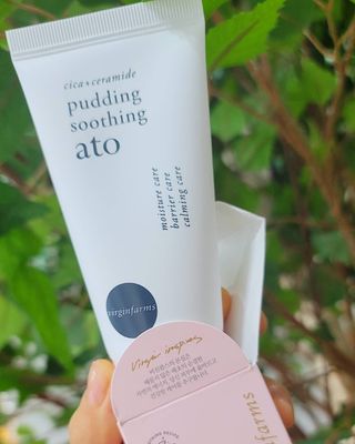 냉장고에 넣어요, 붉은 트러블 피부 다음날 진정되요 [버진팜스 푸딩수딩아토] — 5점을 준 리뷰어가 2021년 8월 올린 사용 사진