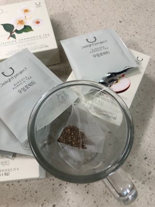 딜라이트 프로젝트 블렌딩티 우엉호박티, 히비후르츠티, 쟈스민캐모티 — 4점을 준 리뷰어가 2021년 7월 올린 사용 사진