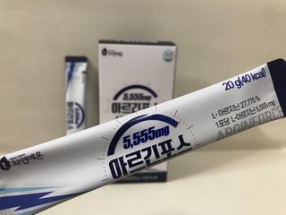 자연에온 아르긴포스 L-아르기닌 5555mg 스틱 15개입 1박스 — 4점을 준 리뷰어가 2021년 5월 올린 사용 사진