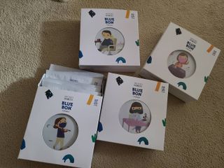 [블루 본 아이노우] 유아용 컬러마스크 40 PCS SET 2중 택 1 — 5점을 준 리뷰어가 2021년 4월 올린 사용 사진