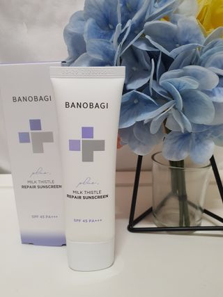 바노바기 코스메틱 바노바기 밀크씨슬 리페어 시카 선스크린 플러스 50ml — 5점을 준 리뷰어가 2023년 3월 올린 사용 사진