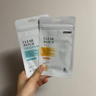 에버렐 아크네 클리어 패치 오리지널(40매) + XL(8매) 1세트, 각 1개씩 — 5점을 준 리뷰어가 2022년 5월 올린 사용 사진