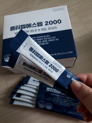 바른비타민 옵티엠에스엠2000 1박스 60포 관절 연골 복합건강기능식품 — 4점을 준 리뷰어가 2021년 6월 올린 사용 사진
