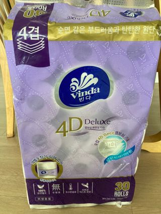 빈다 4Deluxe 4겹 엠보싱 롤 화장지 — 5점을 준 리뷰어가 2022년 3월 올린 사용 사진