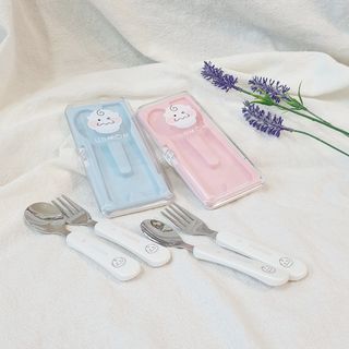 유비맘 스푼포크 케이스 세트 1+1 _컬러랜덤 발송 — 5점을 준 리뷰어가 2021년 2월 올린 사용 사진