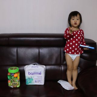 오브맘 밤 프리미엄 아기 기저귀 팬티형 밴드형 — 5점을 준 리뷰어가 2020년 12월 올린 사용 사진