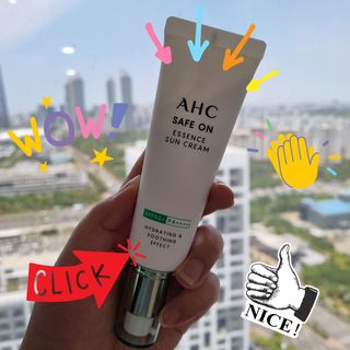 [AHC] 세이프온 에센스 선크림 올리브영 스페셜 증정 기획세트 — 5점을 준 리뷰어가 2022년 6월 올린 사용 사진