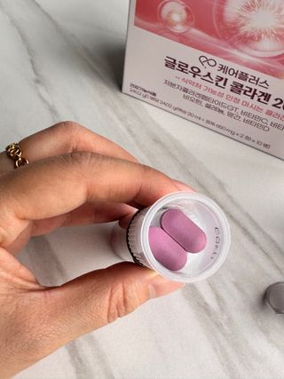 [경남제약헬스케어] 케어플러스 글로우스킨 콜라겐 2000 1박스(10일분) / 피부기능성 이중제형 마시는콜라겐 — 5점을 준 리뷰어가 2024년 7월 올린 사용 사진