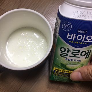 LIVE 매일바이오 알로에 드링킹 요거트 — 5점을 준 리뷰어가 2022년 4월 올린 사용 사진